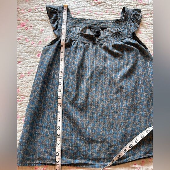 Marc by Marc Jacobs Women's Top with Ruffles Blue Size 6 - Picture 3 of 4